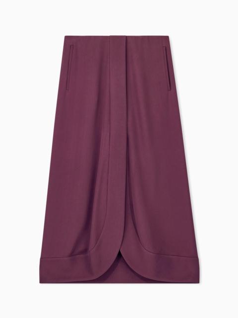 GIORGIO ARMANI SKIRT IN TRIPLE SILK GEORGETTE WITH FRONT SLIT