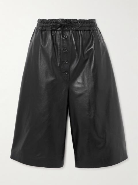 Jil Sander Leather Wide-leg Shorts
