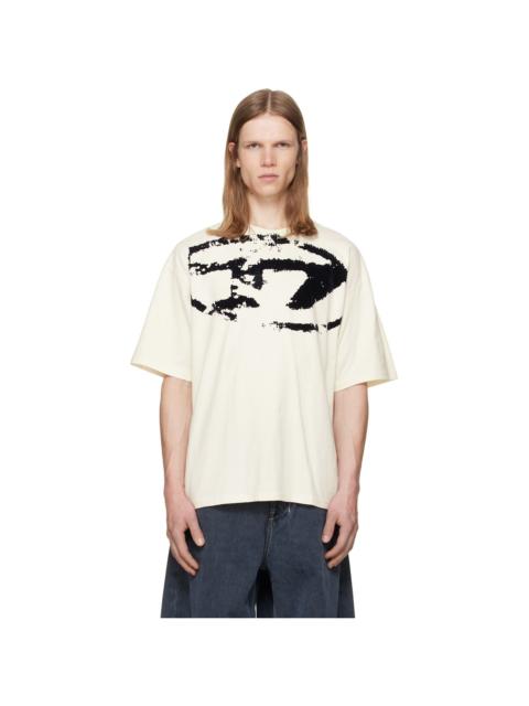 Diesel Off-White Distressed Flocked Logo T-shirt