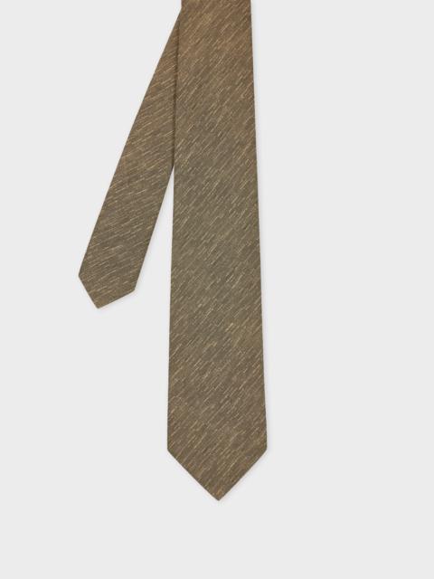 Paul Smith Brown Linen-Silk Blend Textured Tie