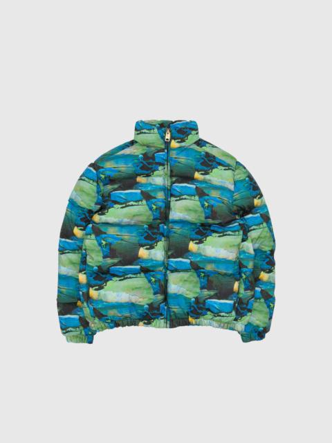 ERL QUILTED GREEN SUNSHINE PUFFER JACKET