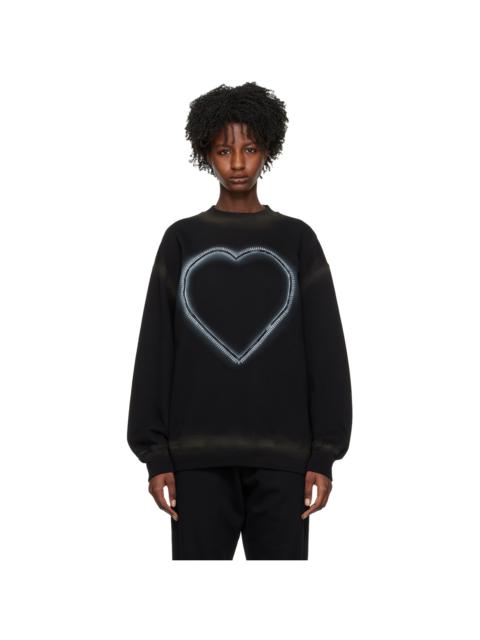 We11done Black Heart Choker Sweatshirt
