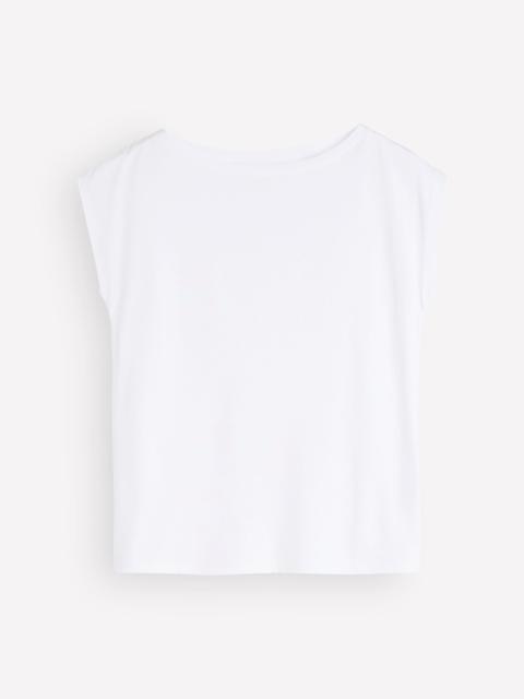 BODEN Supersoft Slash Neck T-Shirt-White