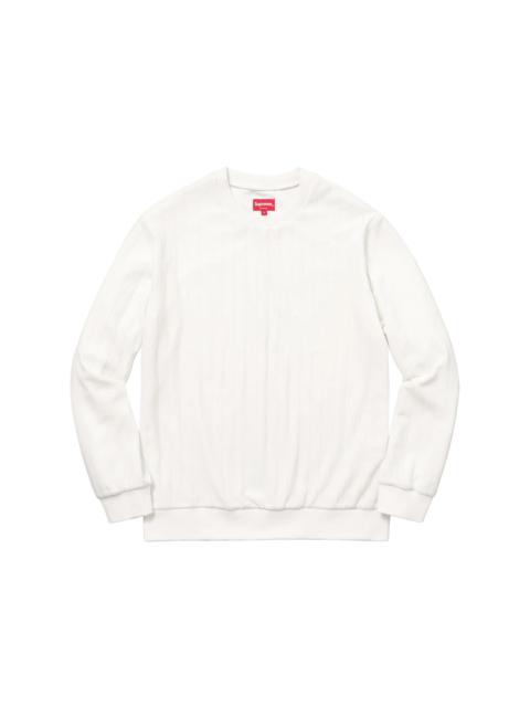 Supreme Ribbed Velour Crewneck White
