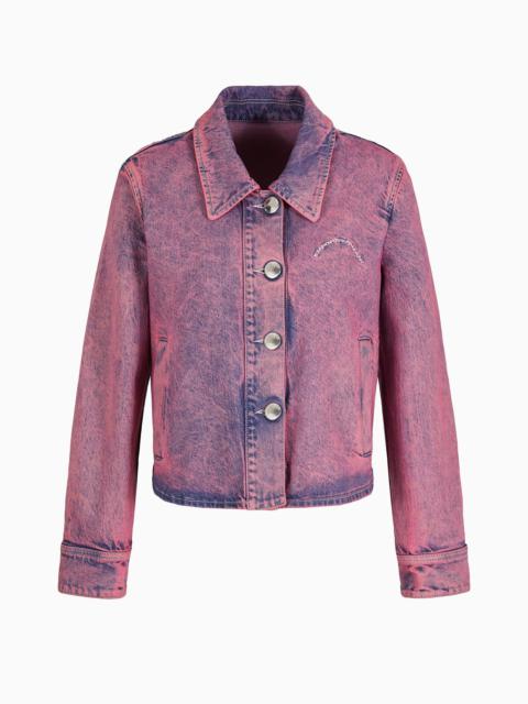 EMPORIO ARMANI Emporio Armani Sustainability Values Capsule Collection over-dyed organic Lyocell-blend denim jacket