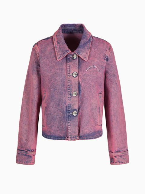 Emporio Armani Sustainability Values Capsule Collection over-dyed organic Lyocell-blend denim jacket