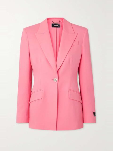 VERSACE Appliquéd wool-twill blazer