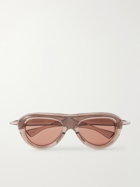 Bottega Veneta Sardine aviator-style injected sunglasses Brown