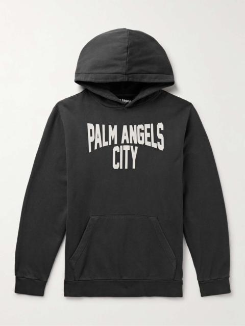 Palm Angels Logo-Print Cotton-Jersey Hoodie