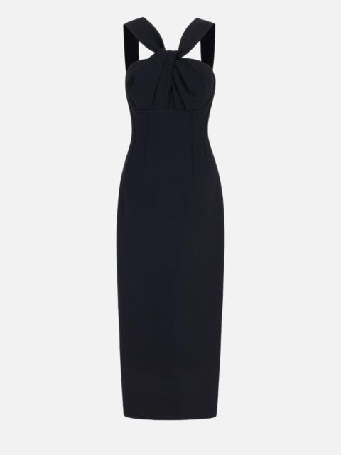 EMILIA WICKSTEAD Lucciene Dress in Black Birdseye Suiting