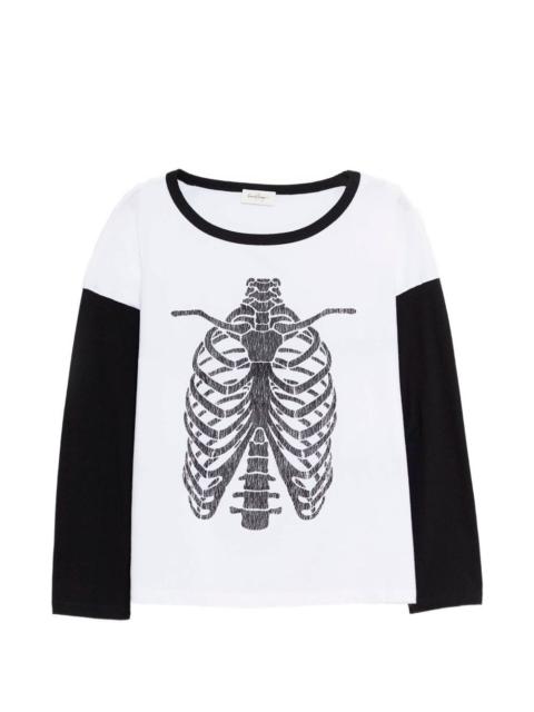 SECOND/LAYER long-sleeved skeleton-print T-shirt