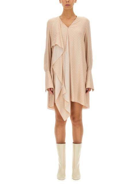 FENDI Fendi Crepe V-Neck Dress — Ivory