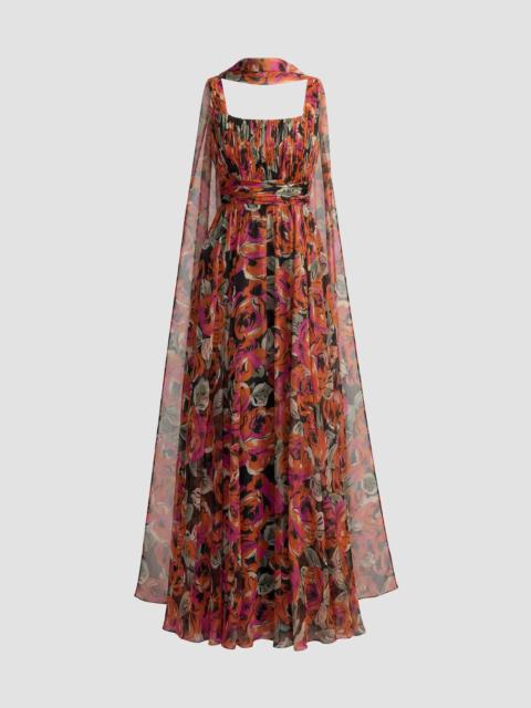 MAC DUGGAL Women's Floral Chiffon A-Line Gown - Rose