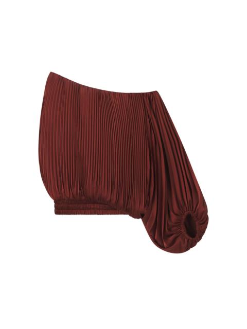 A.L.C. Mara Satin Pleated Asymmetric Top