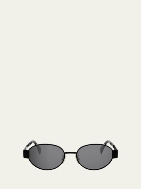 CELINE Men's Triomphe Metal Oval Sunglasses