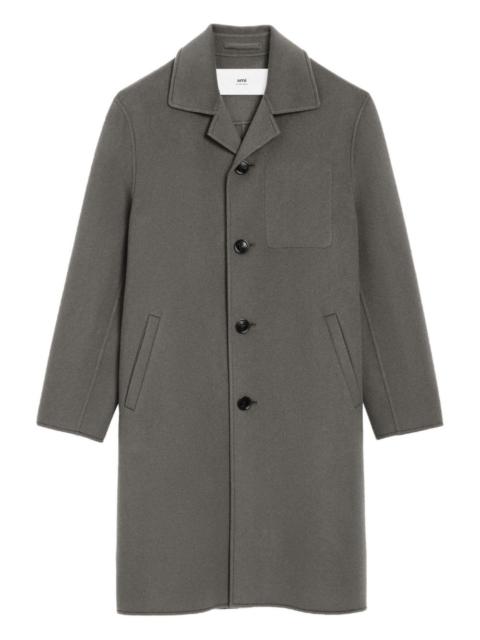 AMI Paris heart-embroidered wool coat