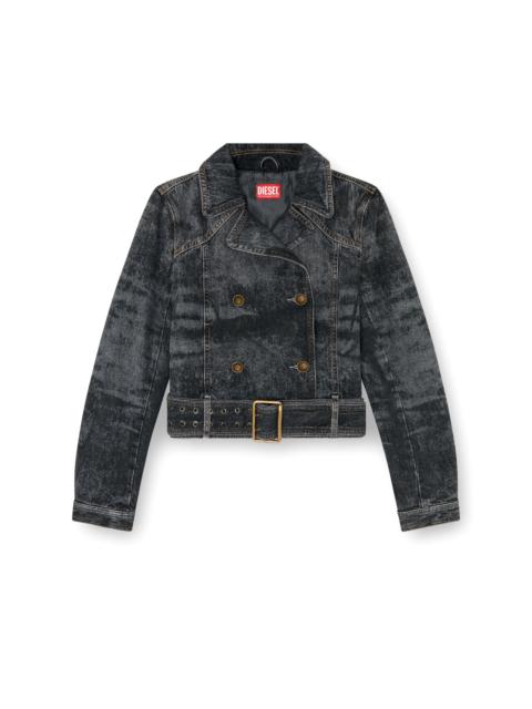 Diesel CROPPED DENIM JACKET WITH BELT