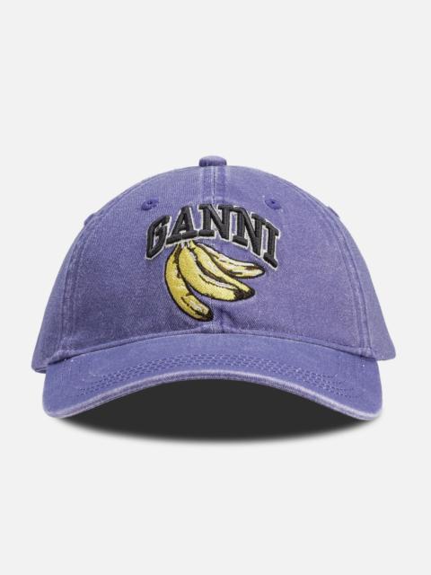 GANNI WASHED CANVAS CAP