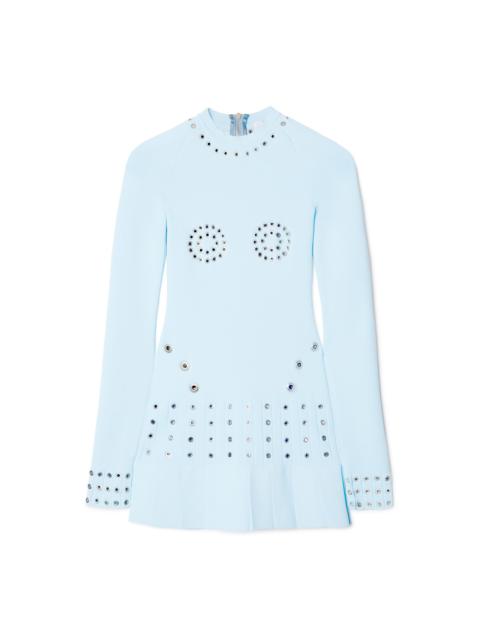Off-White Eyelets Pleated Mini Dress