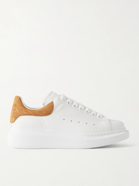 Alexander McQueen Suede-trimmed Leather Exaggerated-sole Sneakers