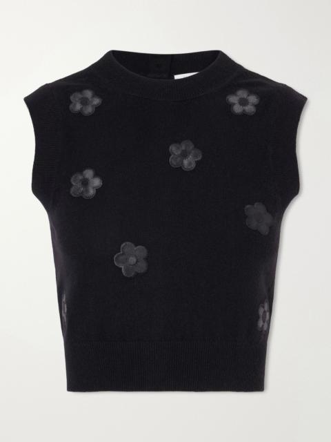 CECILIE BAHNSEN Dean button-embellished cashmere vest Black