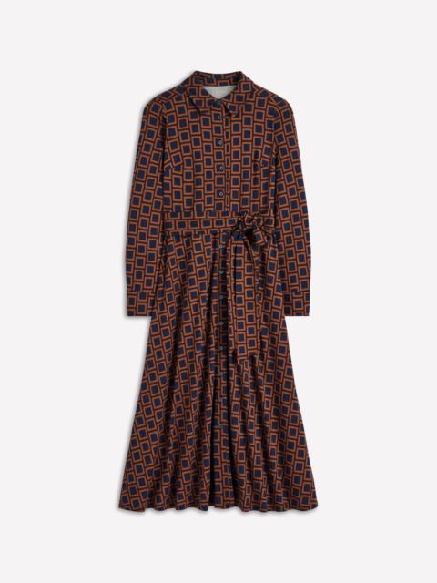 BODEN Marcia Jersey Shirt Dress-French Navy, Square Geometric