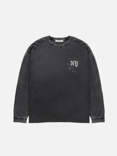 DUKE + DEXTER NY Paint Splatter Washed Grey Long Sleeve Top