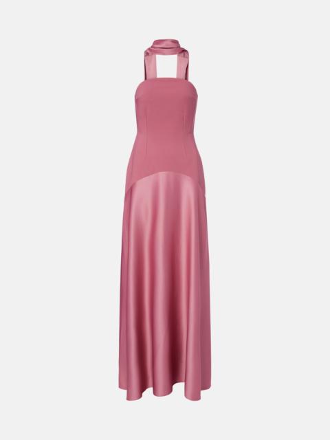 SOLACE LONDON Mae satin-paneled bustier gown