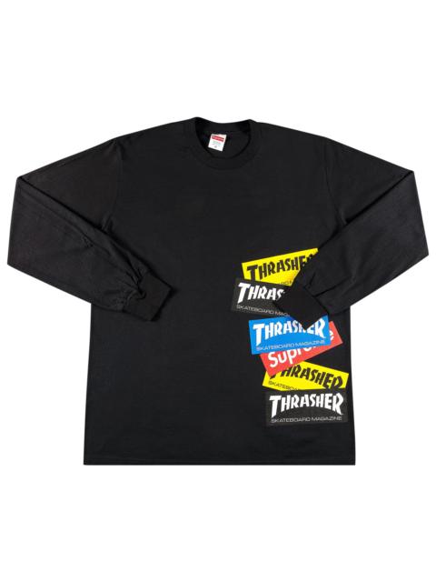 Supreme Supreme x Thrasher Multi Logo Long-Sleeve Tee 'Black'