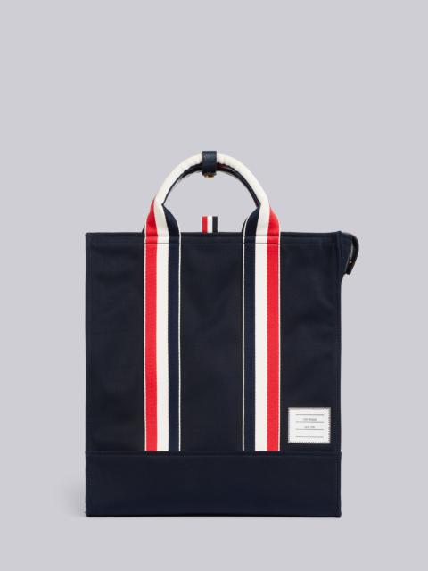 Thom Browne Navy Canvas Interlock Backing Lined Tote