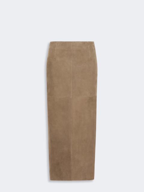WEEKEND Max Mara PALMI Suede skirt - KAKI