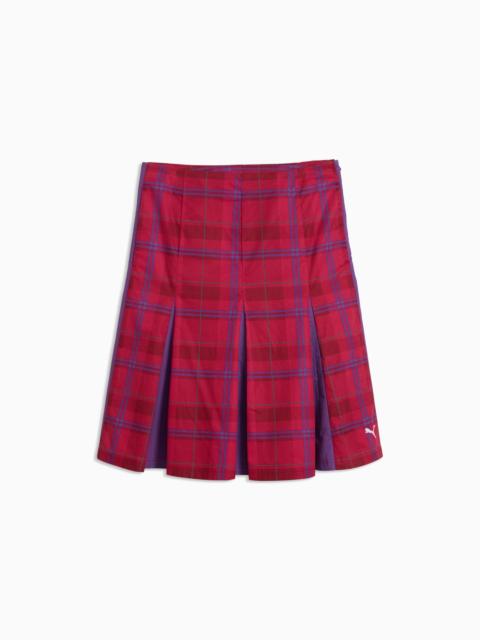 PUMA T7 Women's Pleated Tartan Midi Skirt