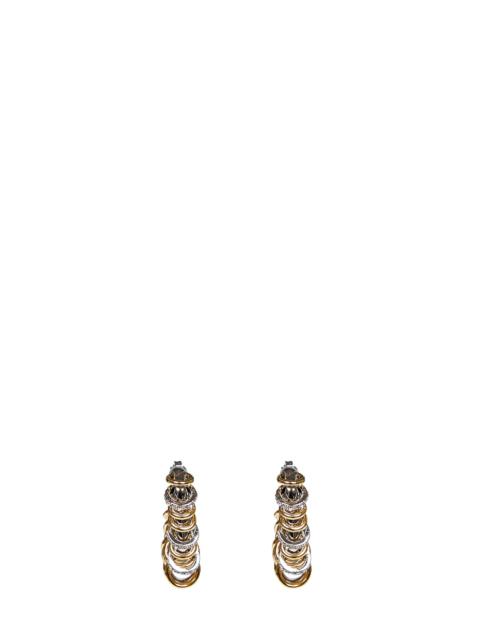 rabanne Silver and gold Small Punk XL Link earrings