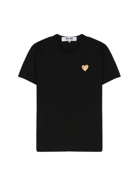 heart-patch cotton T-shirt