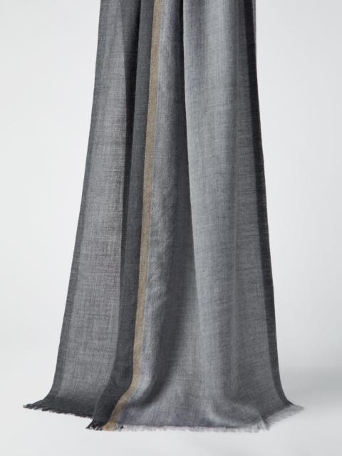 Brunello Cucinelli Cashmere and silk color block scarf