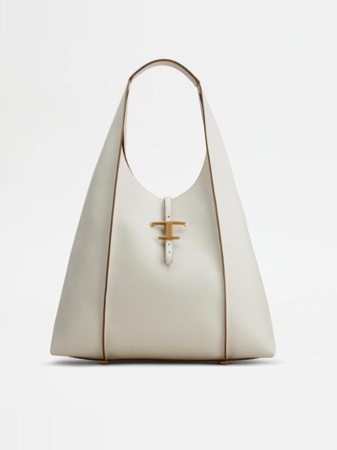 【関税＆送料込み】Tod'S 'Hobo' White Leather Bag Woman WHITE T Timeless Shopping Bag in Leather Mini