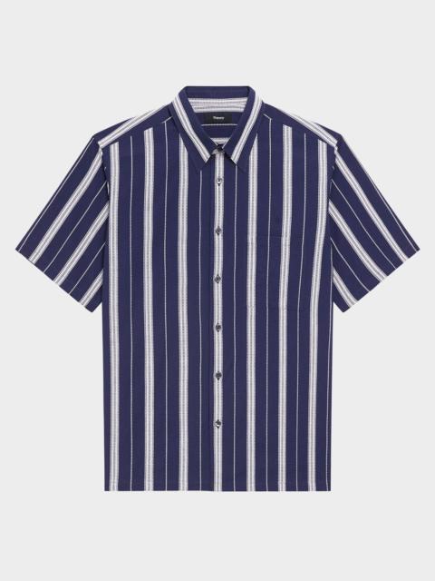 Theory Men's Summer Dobby Stripe Short-Sleeve Shirt