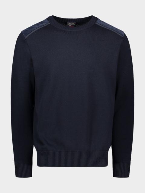 Paul & Shark Wool crewneck Jumper with corduroy details