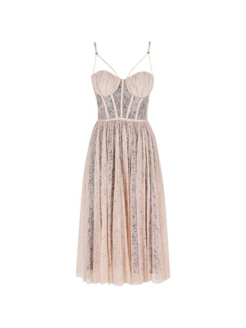 ELISABETTA FRANCHI lace-panelled corset-style midi dress