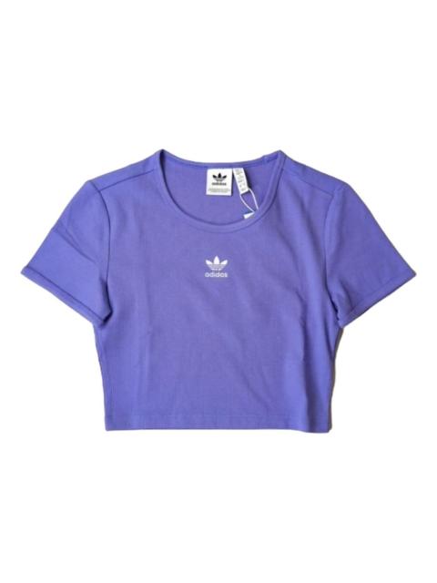 adidas (WMNS) adidas originals Essential Ribbed T-Shirt 'Purple' IY9668
