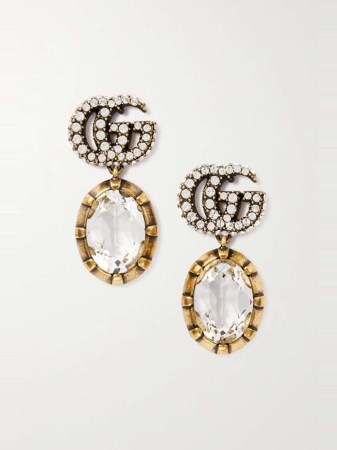 Gold-tone and crystal earrings