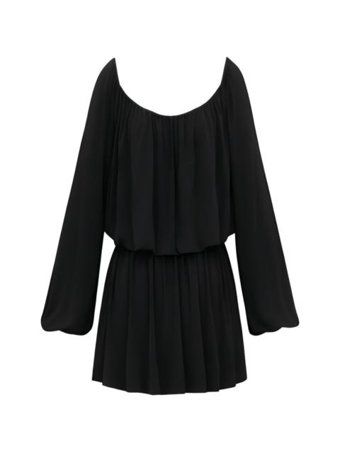 SAINT LAURENT long-sleeve gathered mini dress