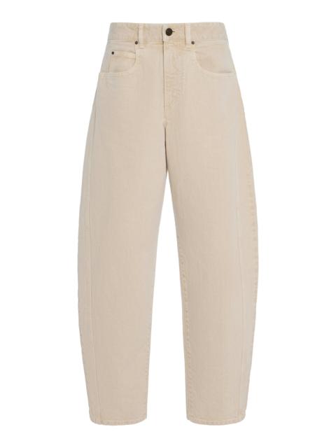 Isabel Marant Oriane Rigid High-Rise Barrel-Leg Jeans ivory
