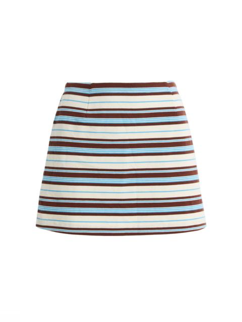 POSSE Nadine Striped Cotton Mini Skirt