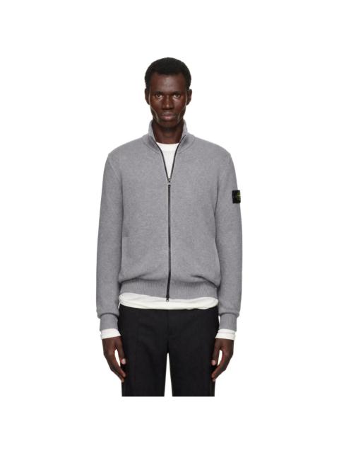 Stone Island Gray 5100012 Textured Stitch Wool Sweater