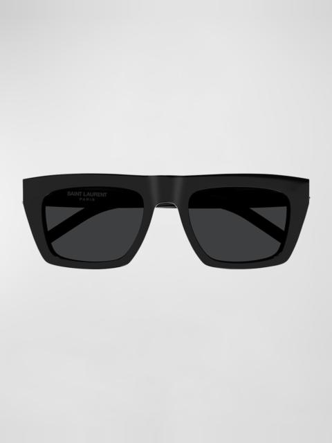 SAINT LAURENT YSL Acetate Flat-Top Rectangle Sunglasses