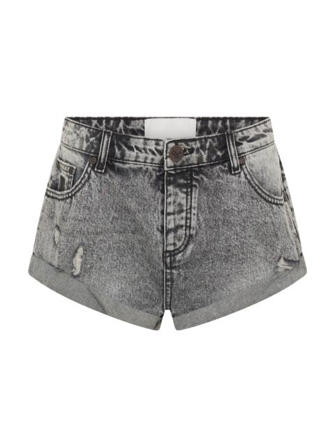 ONE TEASPOON Bandits Low Waist Denim Shorts - Soft Grey