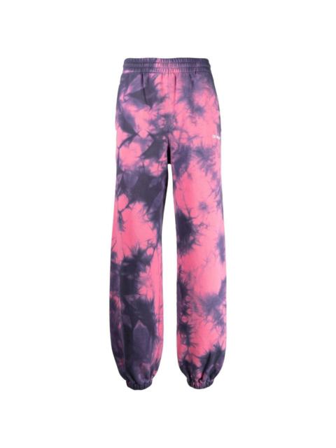 Diag-Stripe tie-dye track pants