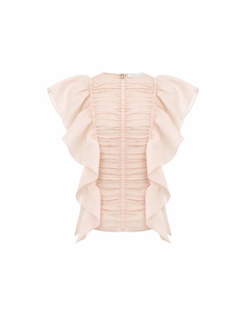 SLEEVELESS RUFFLE TOP