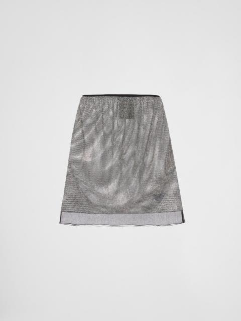 Prada Chiffon mini skirt with micro studs